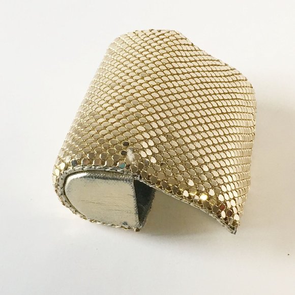 Golden Mesh Metal Lipstick Case Vintage Accessories - Picture 5 of 5